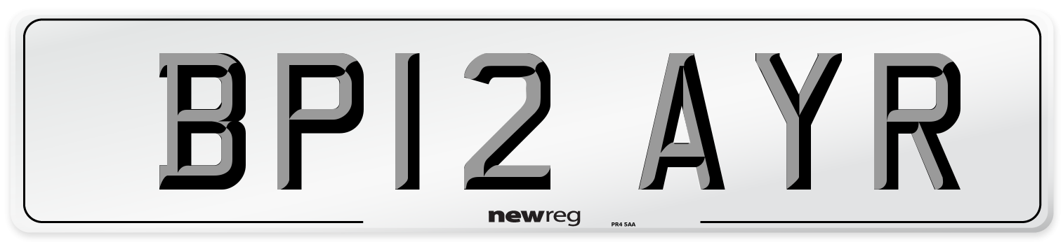 BP12 AYR Number Plate from New Reg